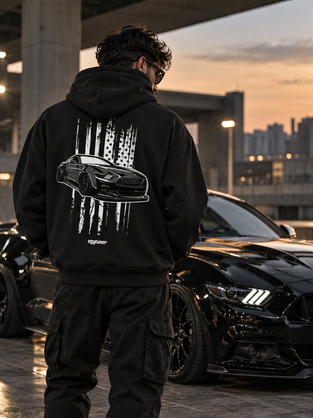 American Pride hoodie lifestyle photo