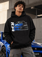 GTR-Blue hoodie lifestyle photo