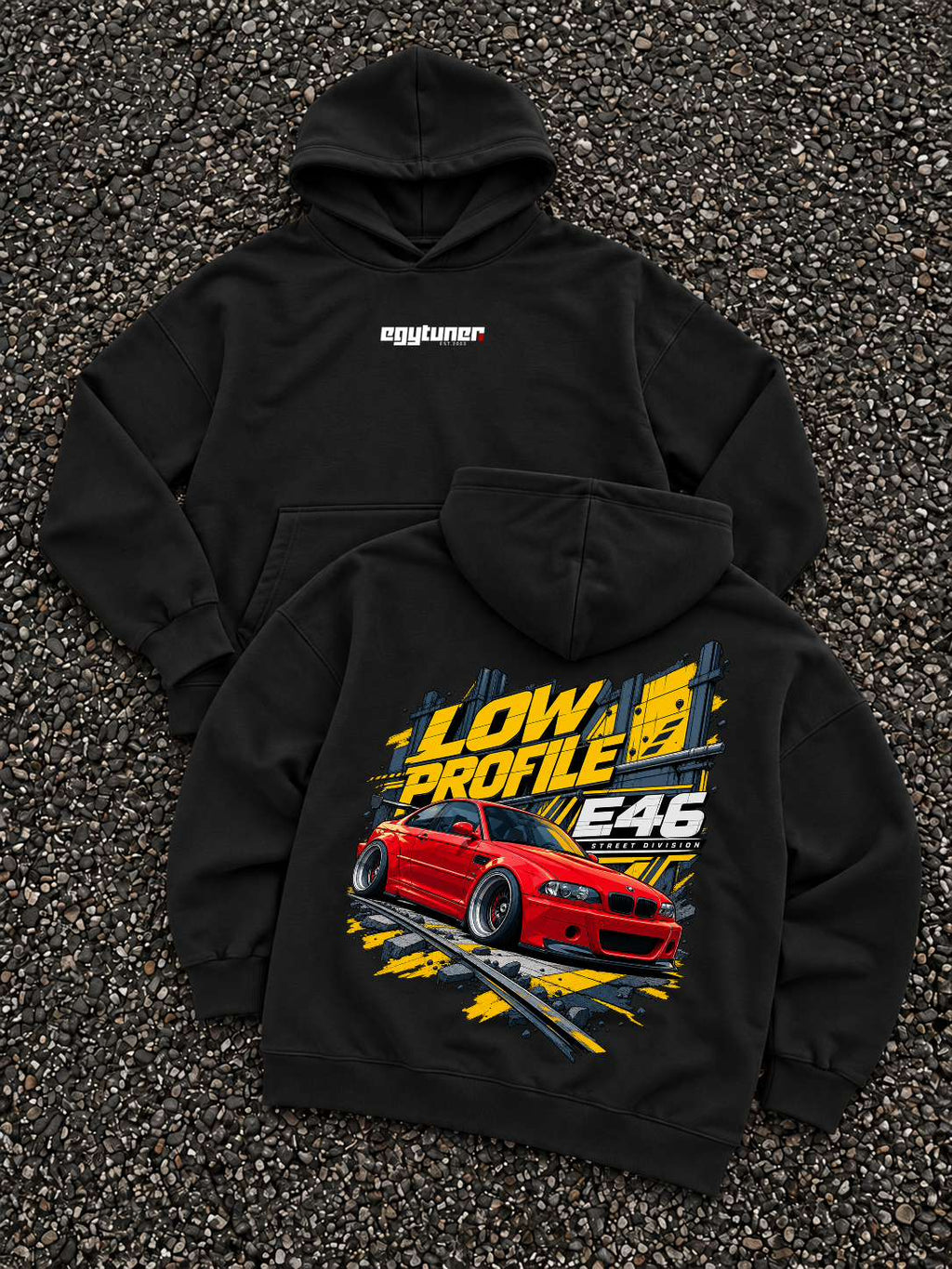 Low Profile E46 oversized hoodie Black