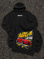 Low Profile E46 oversized hoodie Black
