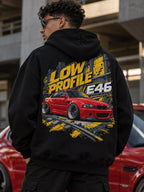 Low Profile E46 oversized hoodie lifestyle photo