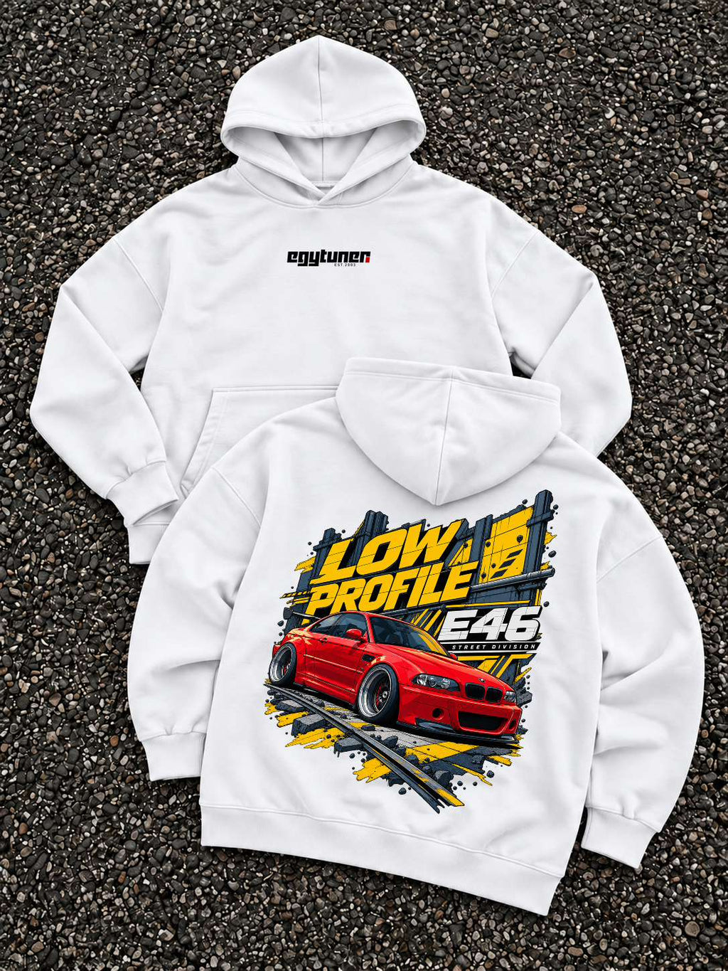Low Profile E46 oversized hoodie White