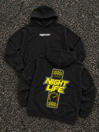 Night Life oversized hoodie Black