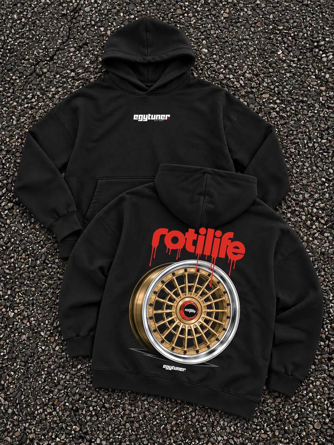 Rotilife oversized premium hoodie black