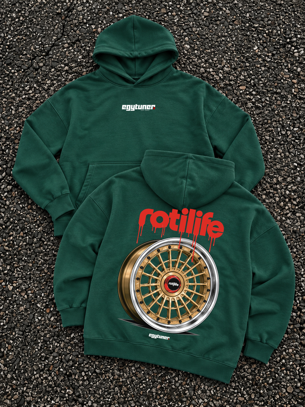 Rotilife oversized premium hoodie green