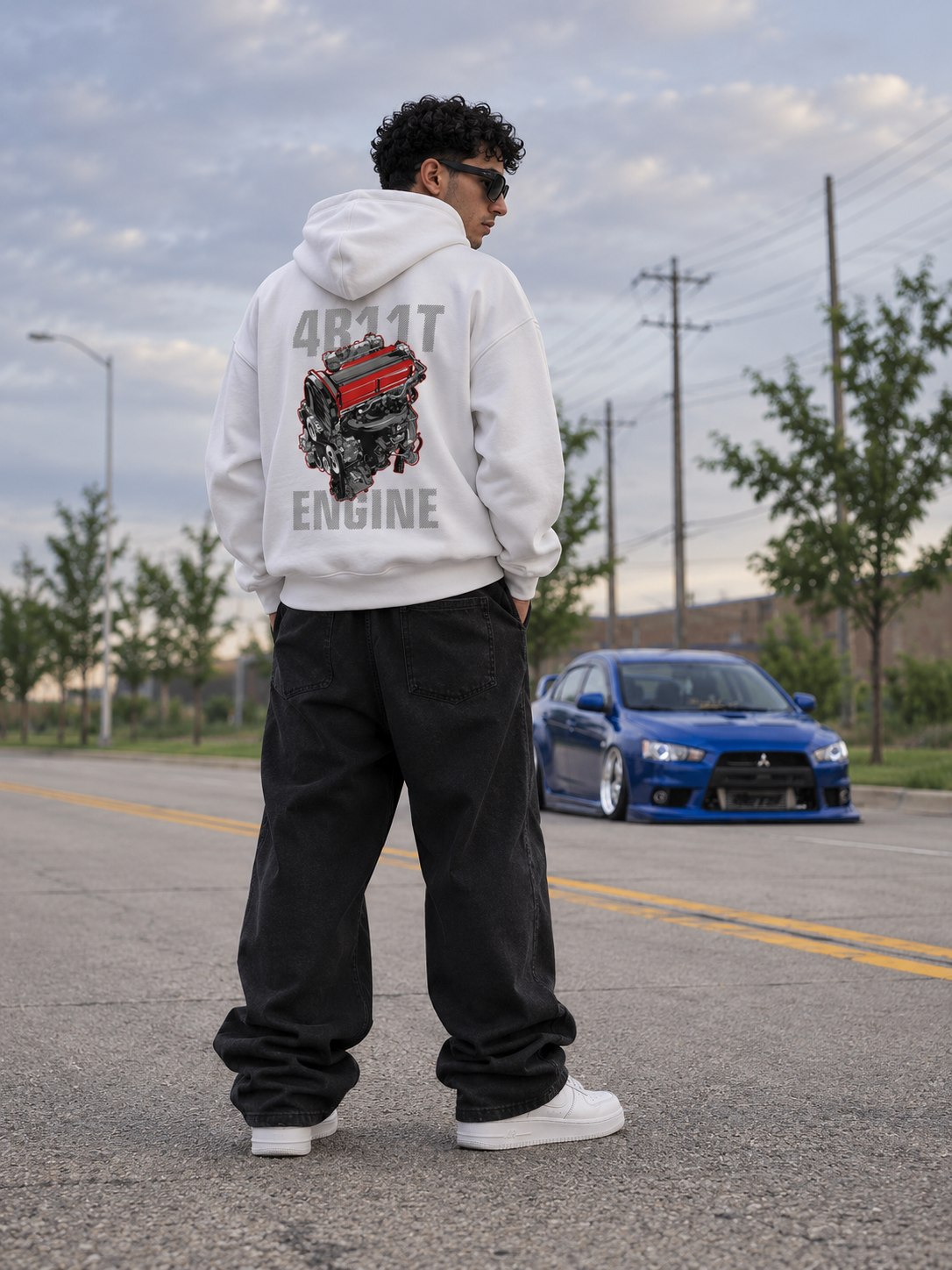 4B11T oversized hoodie lifestyle photo