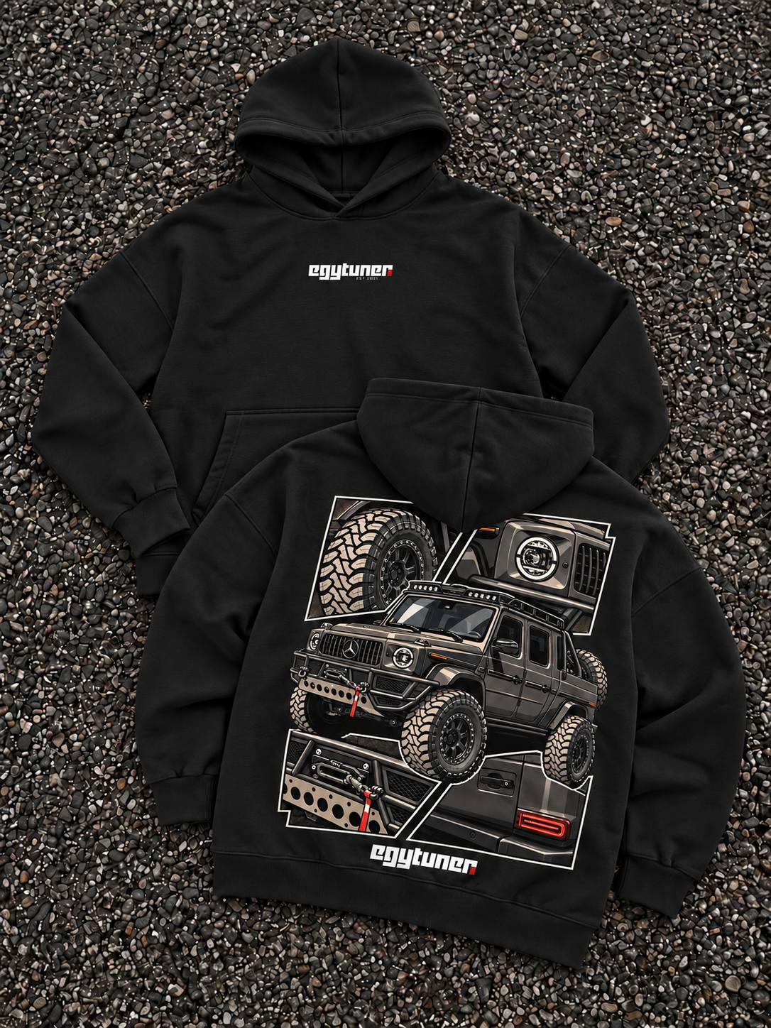 AMG G63 Pit26 black hoodie front and back