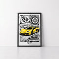Yellow Aventador - Framed Poster
