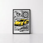 Yellow Aventador - Framed Poster