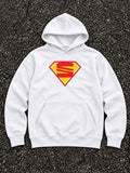 White Super S oversized hoodie front view